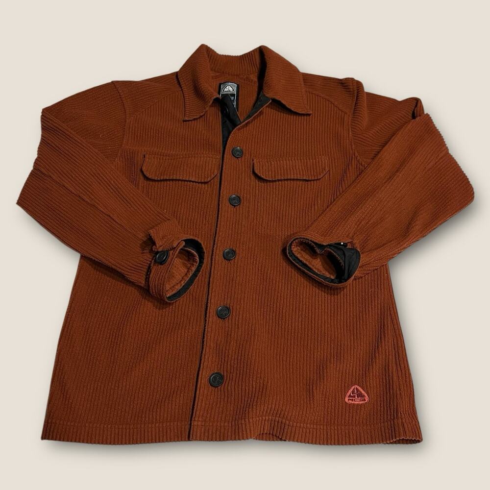 Nike ACG Corduroy Button Down Shirt Womens Size Medium Burnt Orange
